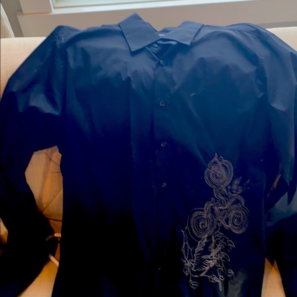 7 Diamonds Black Dress Shirt